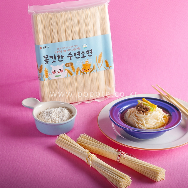 뽀뽀뜨,쫄깃한 우리밀 수연소면 500g